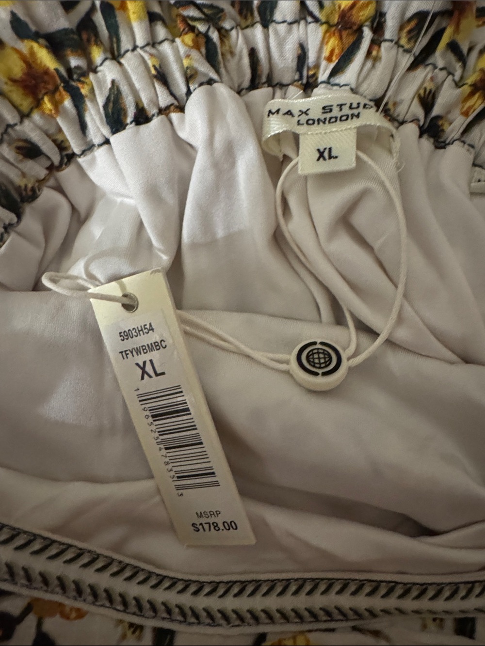 Max Studio Cream Slip Maxi Skirt with Yellow Floral Print - Picture 3 of 12